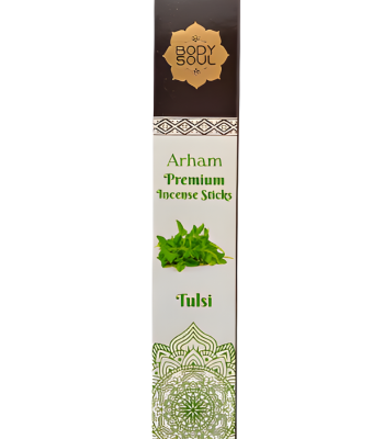 Bodysoul Tulsi Premium Incense Sticks 20gm| pack of 6 | Agarbatti For Puja | 100% Natural & Charcoal Free | Tulsi Agarbatti| Aromatherapy Meditation Puja