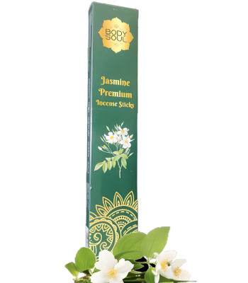 Bodysoul Jasmine Incense Sticks I set of 12 I Incense for Aromatherapy Meditation Air Freshener Puja ICharcoal Free | 100% Organic  Fragrance - Jasmine Agarbatti